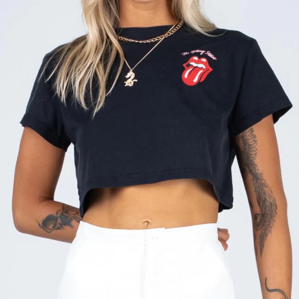 Rolling stone cropped tee
